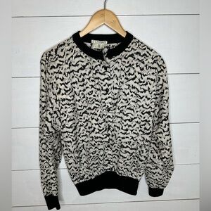 Vintage J. Tiktiner Cote d'Azur France Silk Top 80's Animal Women's - Size 40/8